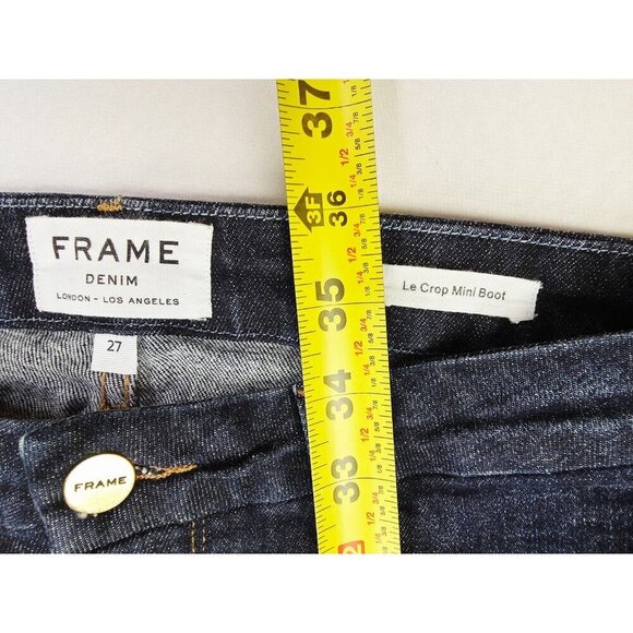 Frame Size 27X26 Womens Blue Le Crop Mini Boot Blue Denim Embroidered Logo Jeans - Picture 13 of 14